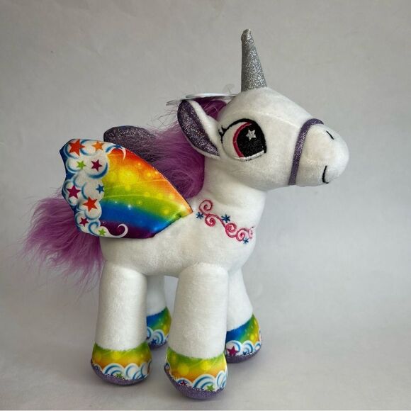 NWT White Magical Unicorn Pony With Rainbow Wings Purple Hair - Picture 1 of 12